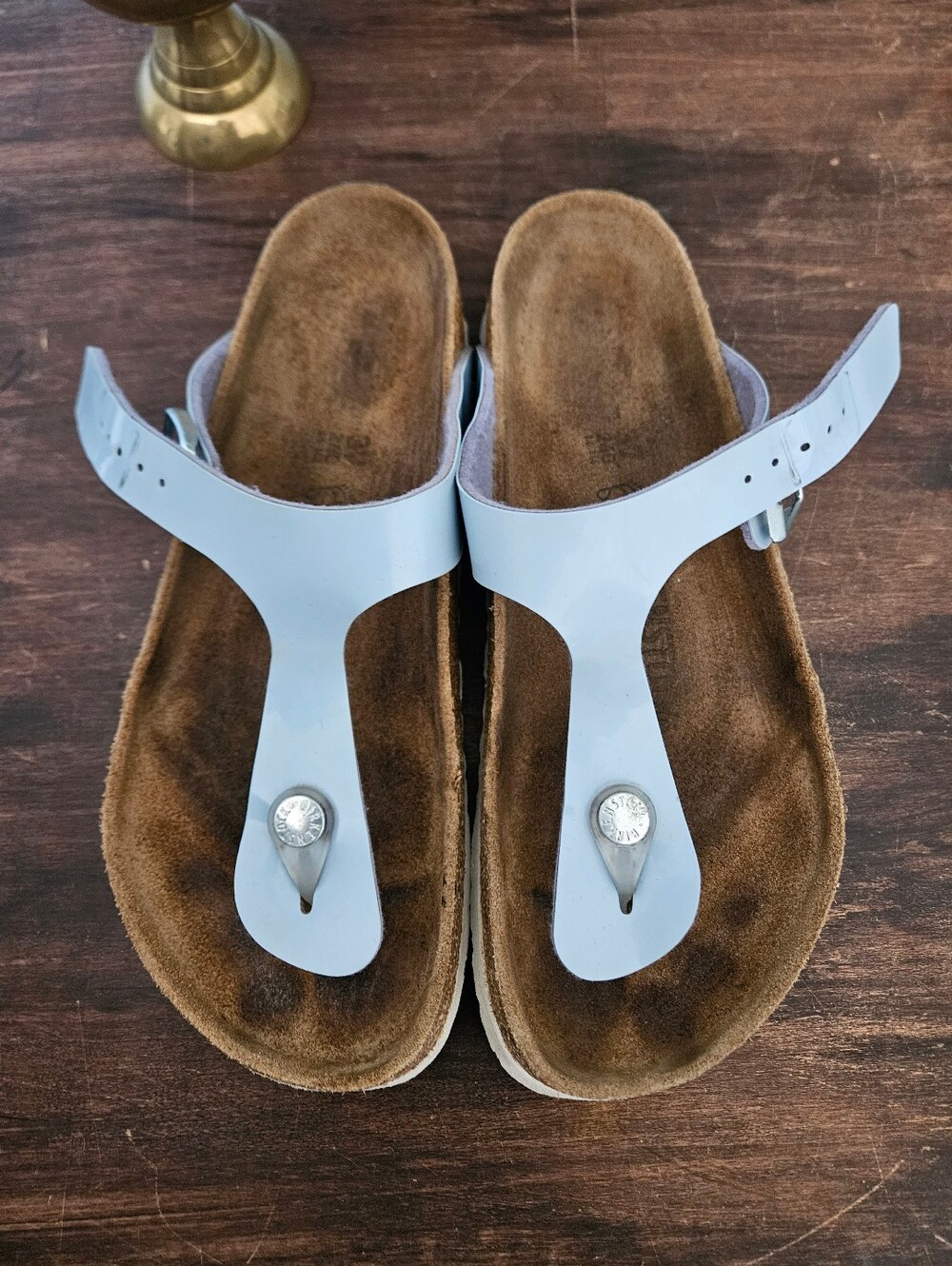 BIRKENSTOCK Gizeh Thong Sandals Dove Blue Color Size 37. - Picture 6 of 13